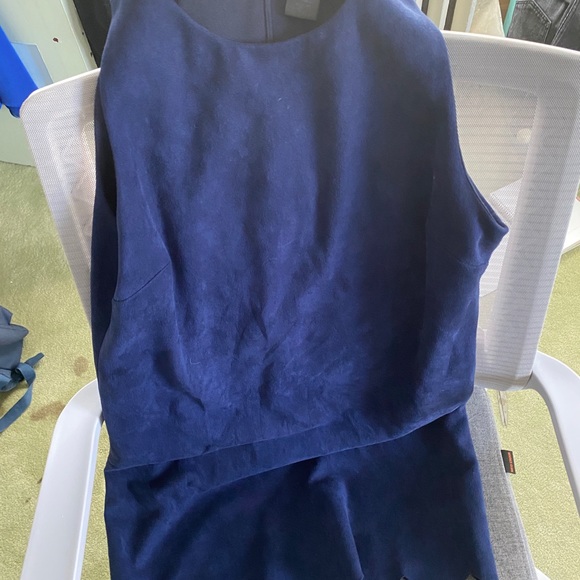 Aqua Faux Suede Dress - Picture 1 of 3